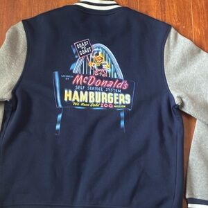 McDonald's Navy and Gray Zip Up Sweater